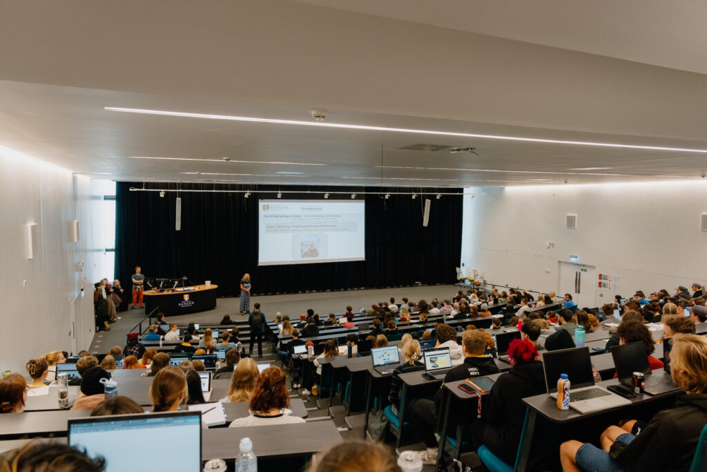Picture taken from back of lecture room looking towards the lecturer.